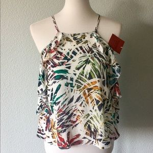 CLOSET CLEAR⚡️Flutter Halter Cami Top, Botanical